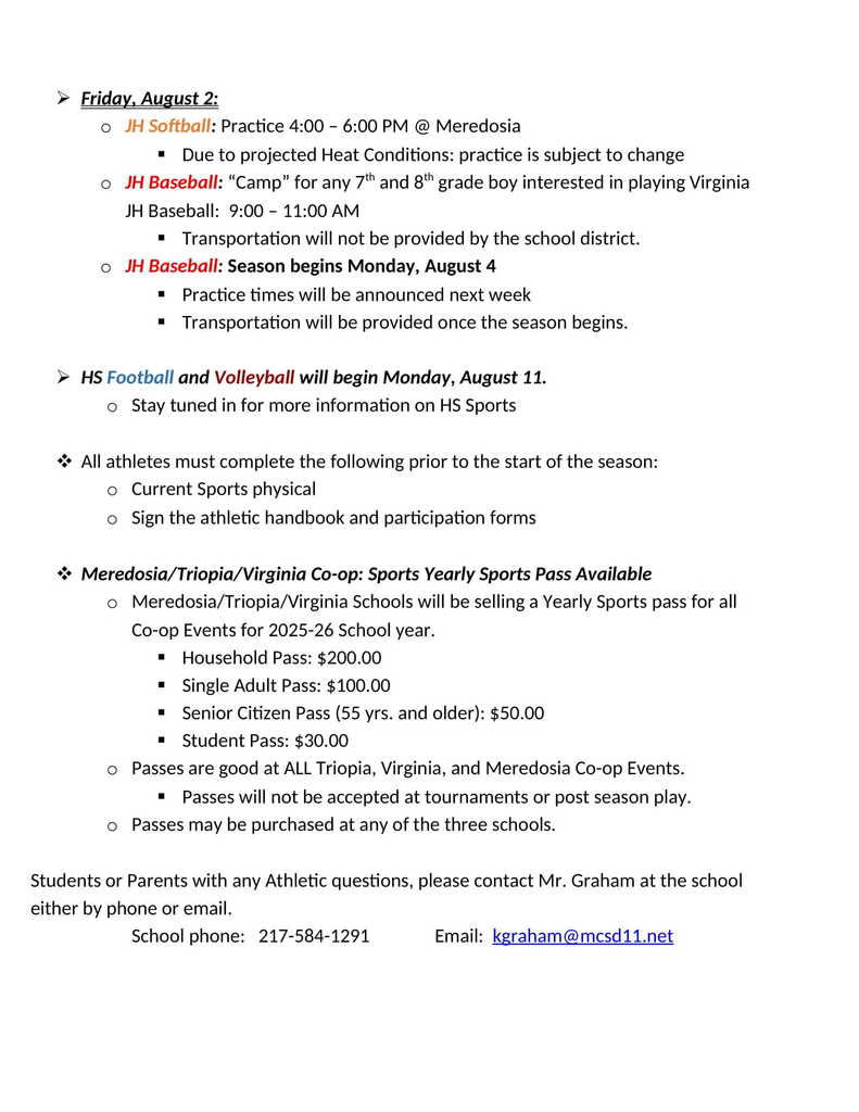Sports brief