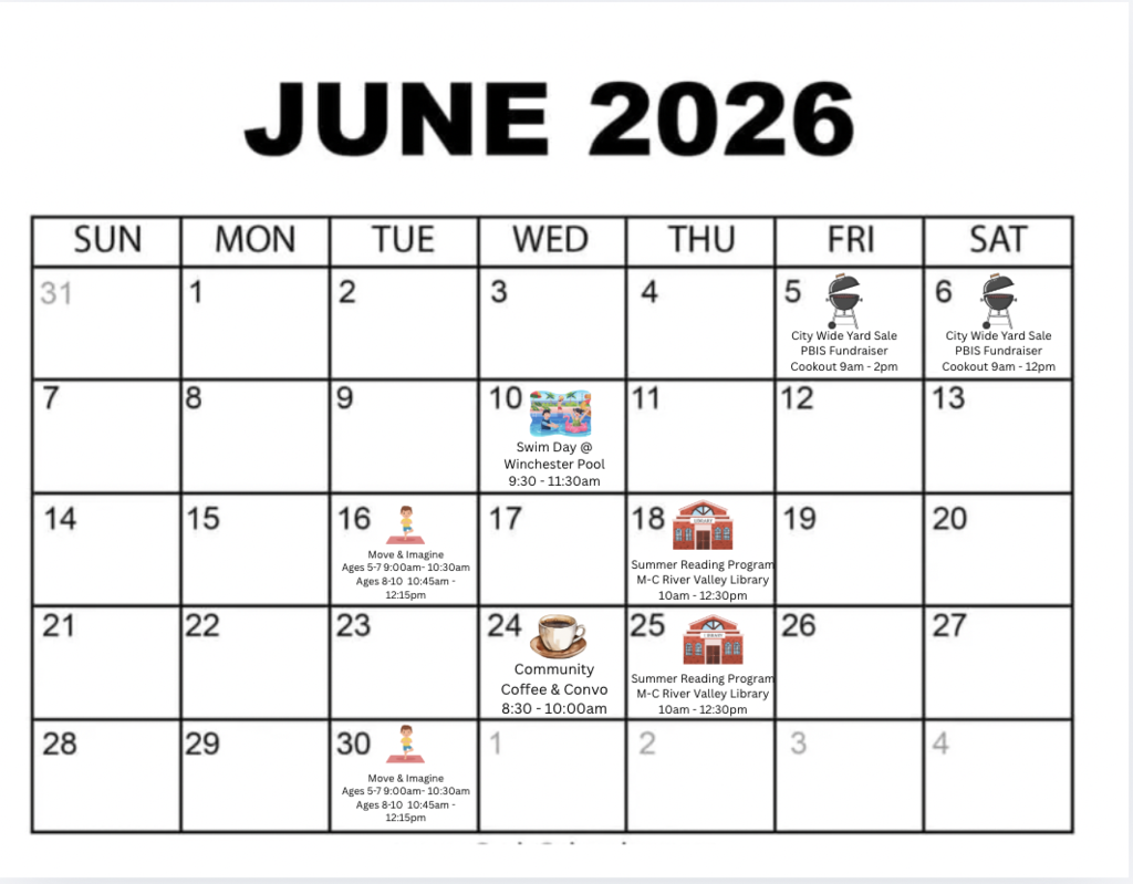 Update June calendar!