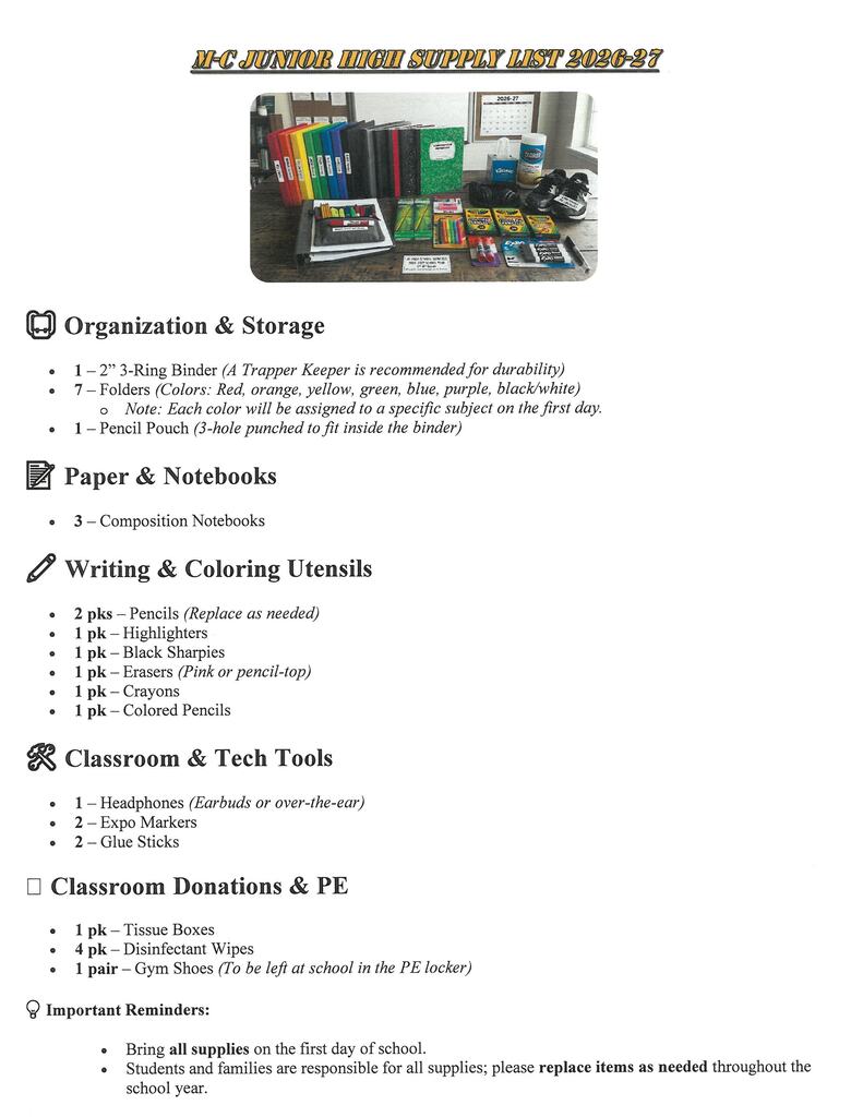 Supply List