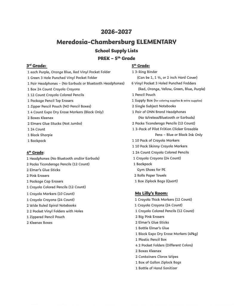 Supply List