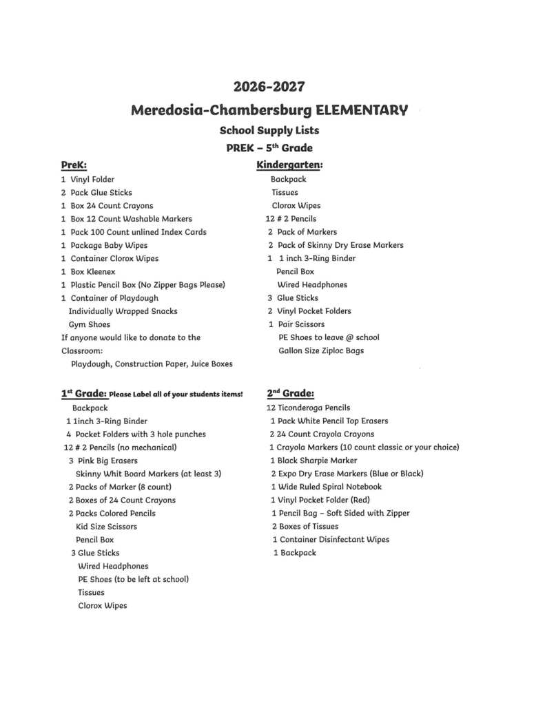 Supply List