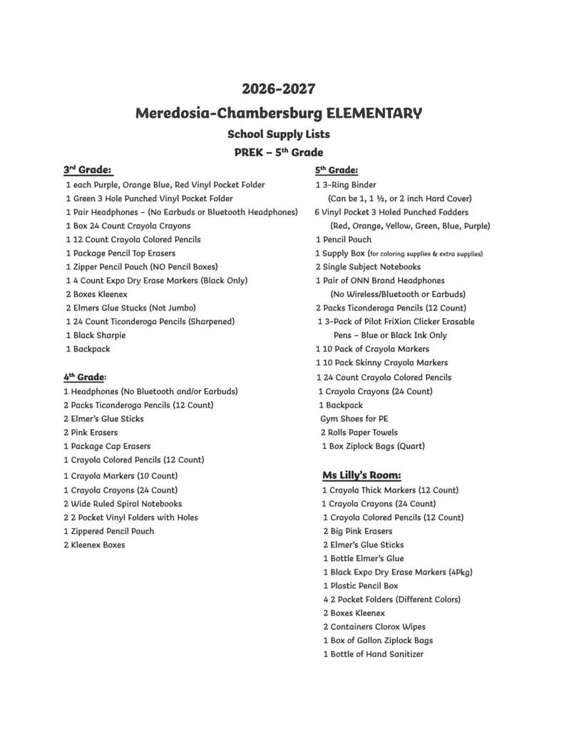 Supply List