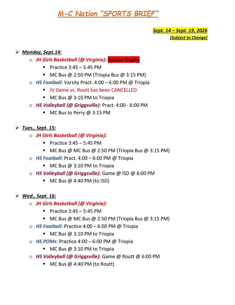 Sports brief