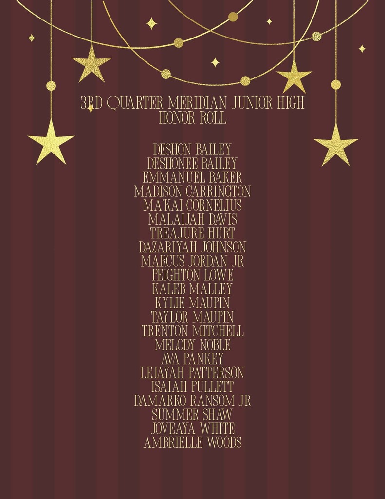 JR High Honor Roll