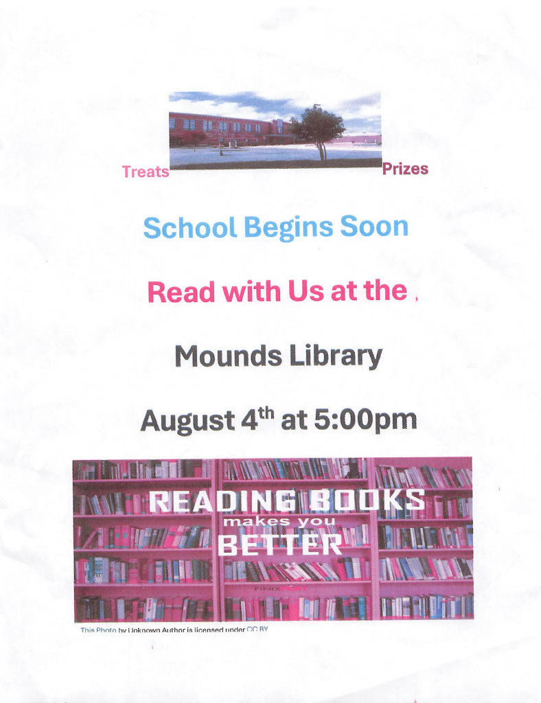 Mounds Public Library - Come Read With Us August 4, 2026 @ 5 p.m.