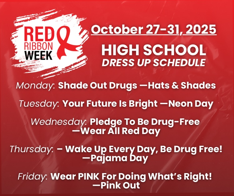 MHS Red Ribbon Week Schedule