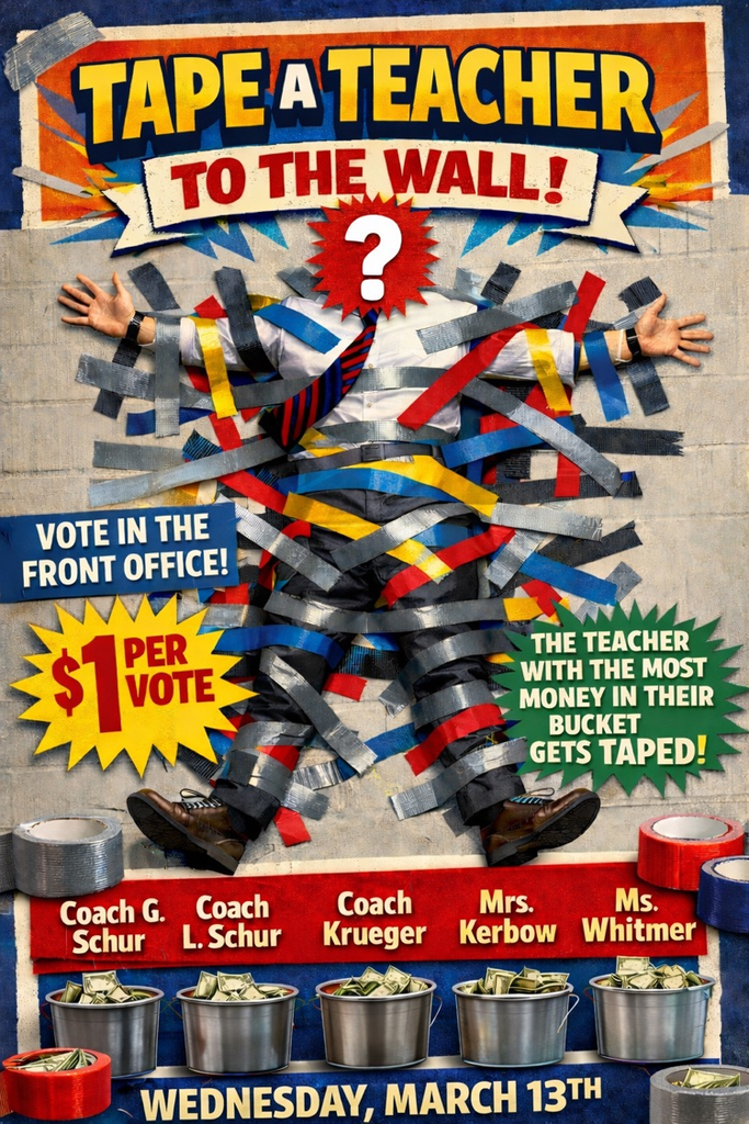Tape a teacher to the wall fundraiser