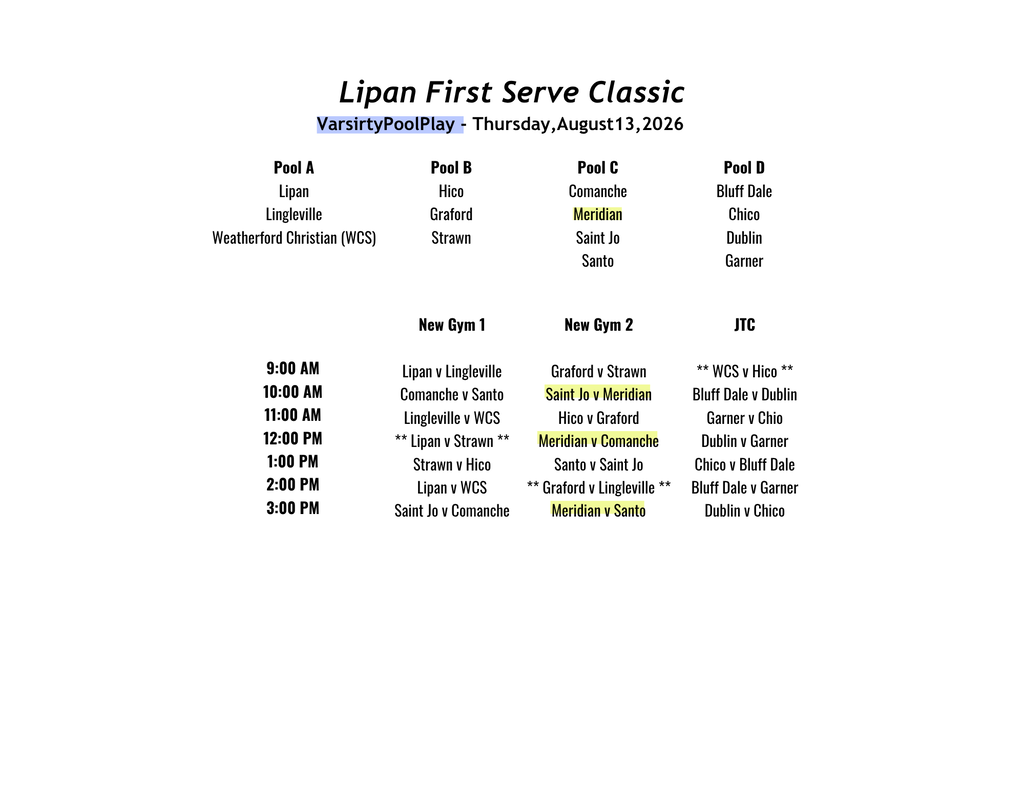 Varsity Pool Play