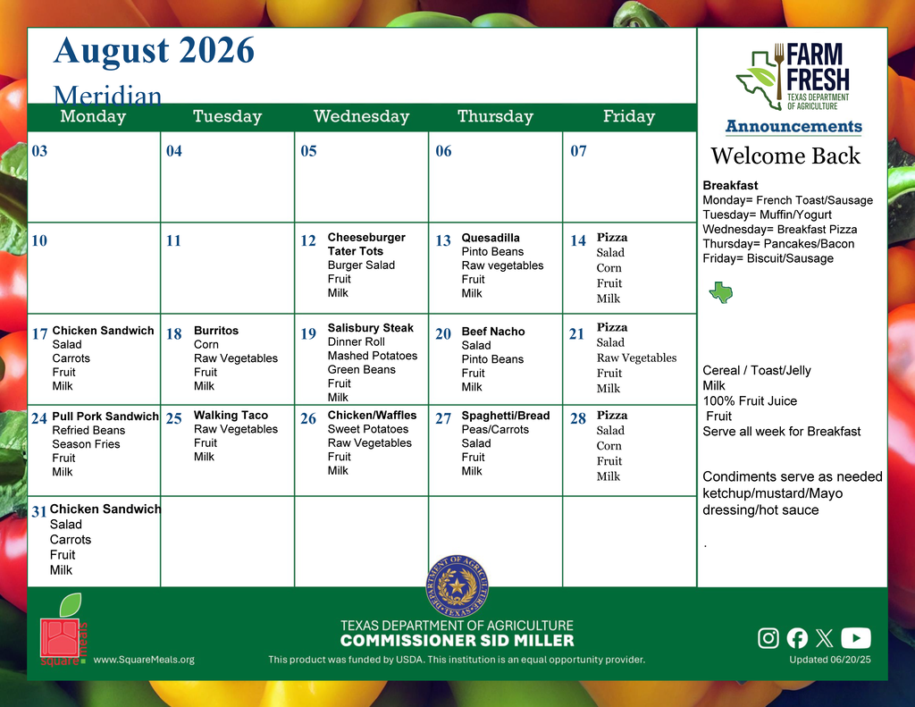 Menu August