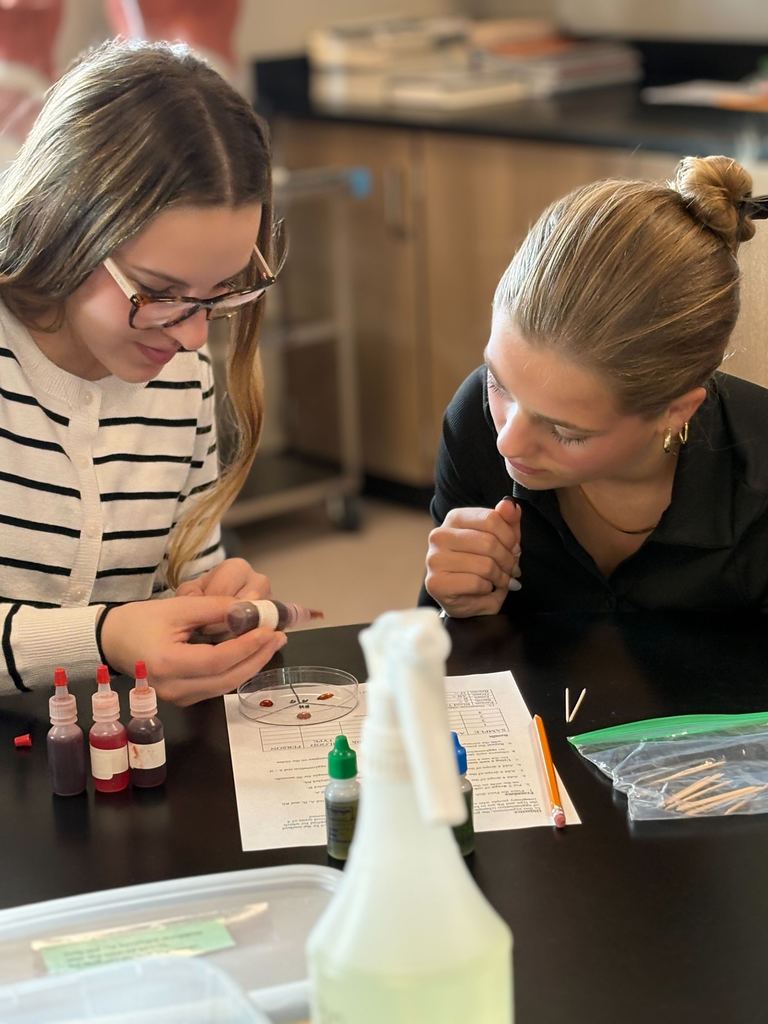 MECHS students identifying blood types.