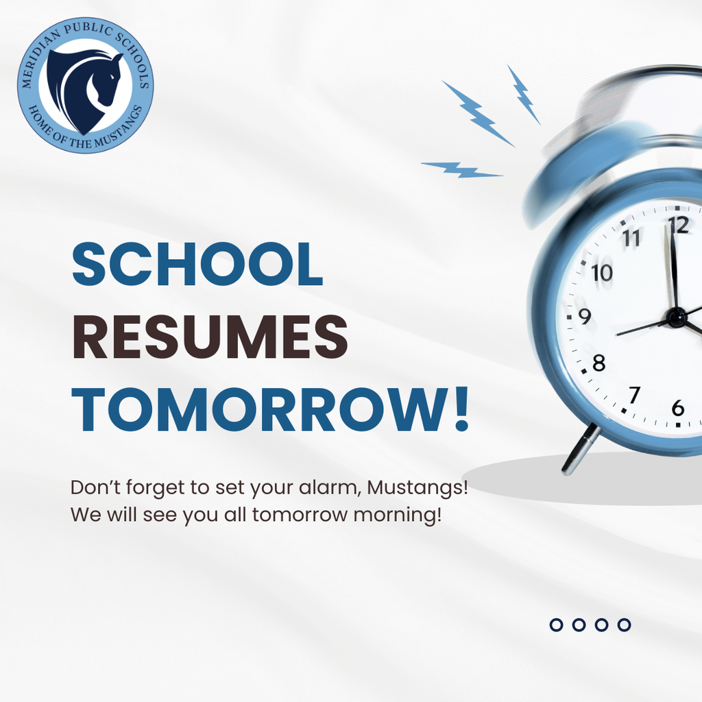 School Resumes Tomorrow