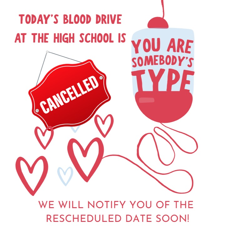 Blood Drive Cancelled