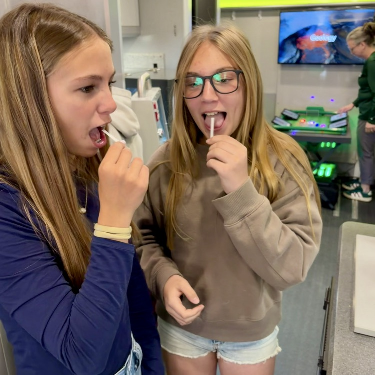 Students genetically testing their taste buds