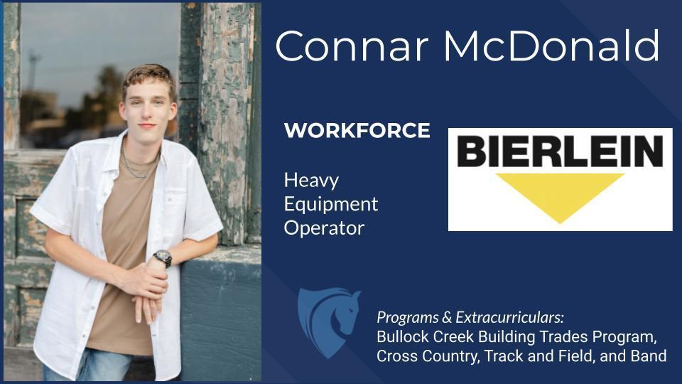 Connar McDonald, Workforce, Heavy Equipment Operator at Bierlein
