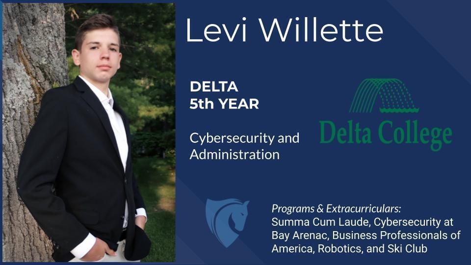 Levi Willette, Delta College, MTU, Cybersecurity, Administration, etc. 