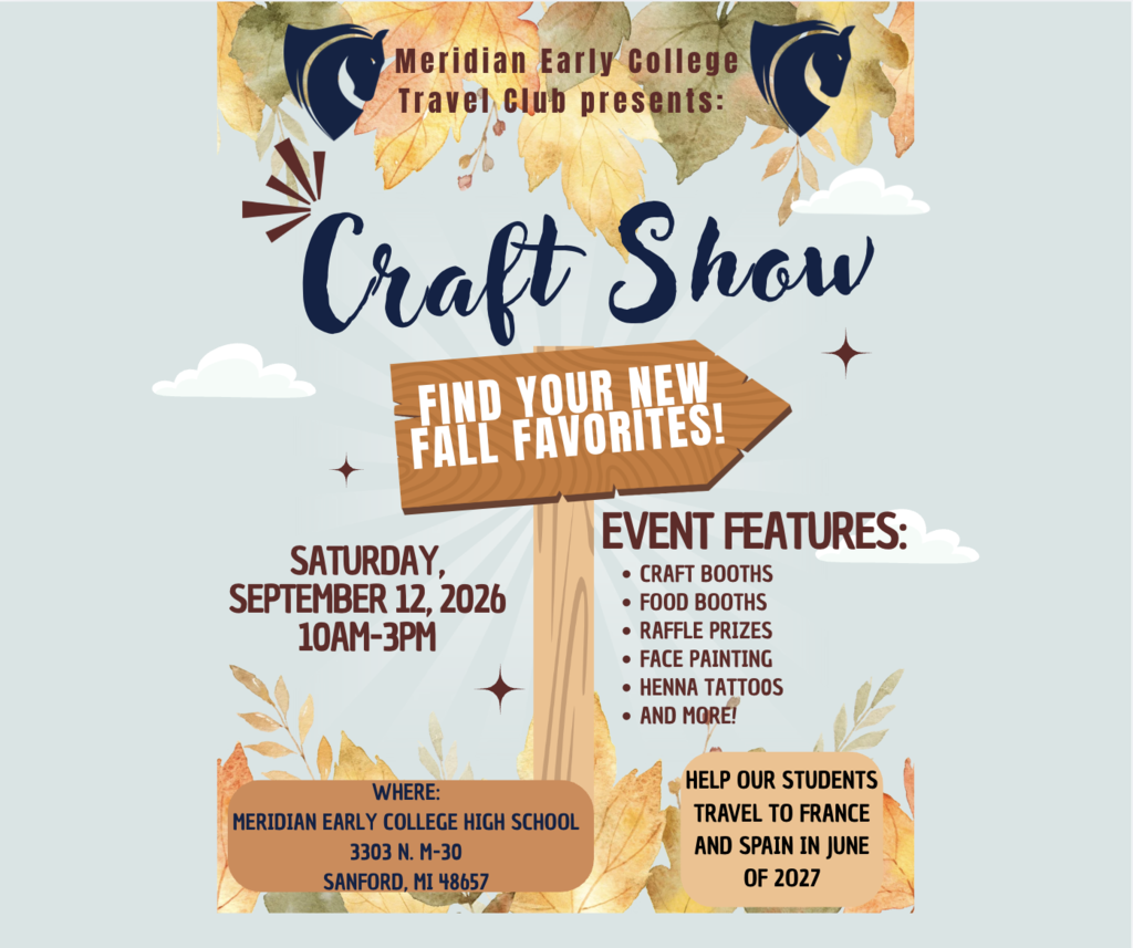 Poster for MECHS Craft Show- Fundraiser for the MECHS Travel Club