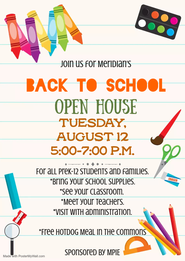 Open House Tuesday, August 12th from 5:00-7:00 PM 