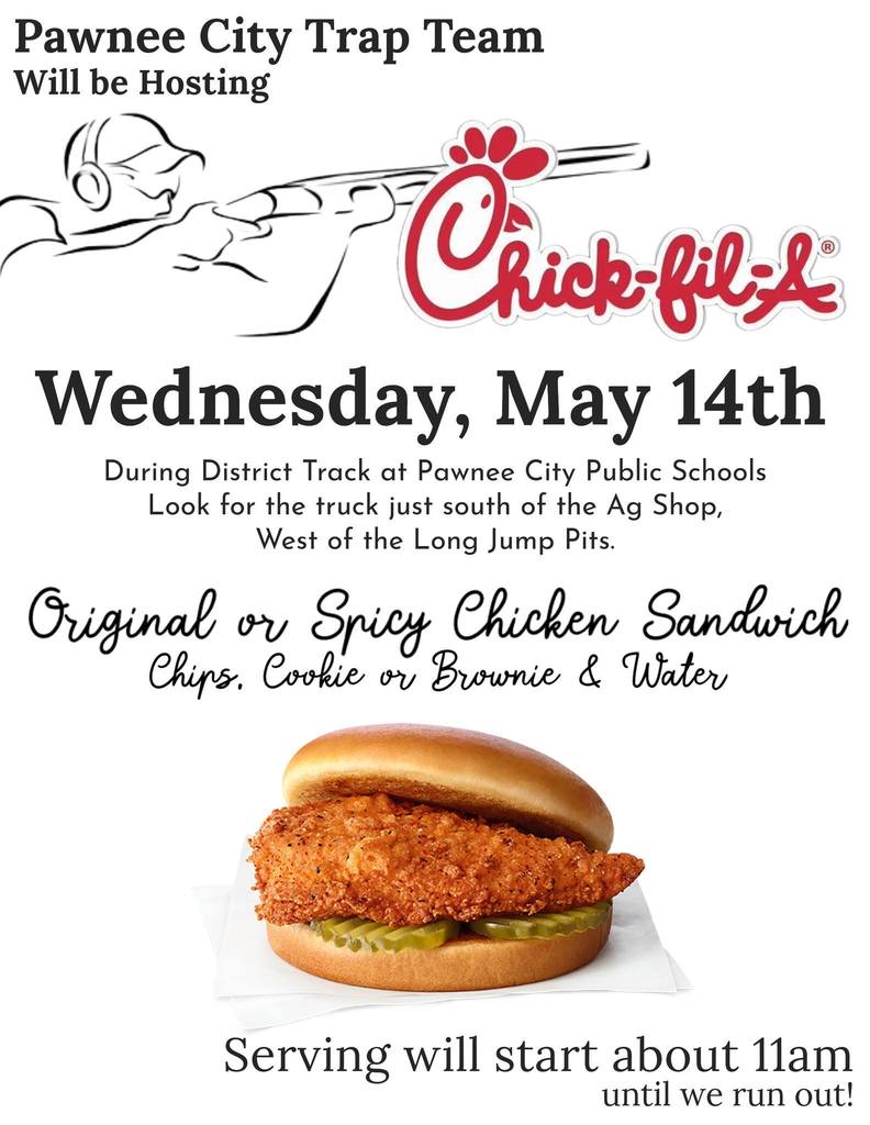 Chick-Fil-A served on Wednesday, May 14. Serving starts about 11am