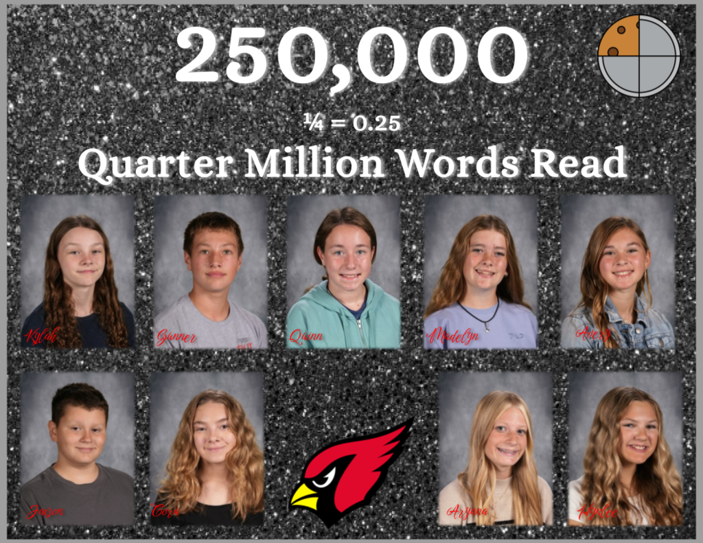 9 Student read 250,00 quarter million words