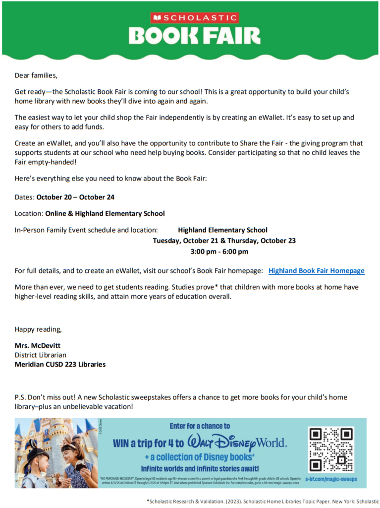 Book fair letter