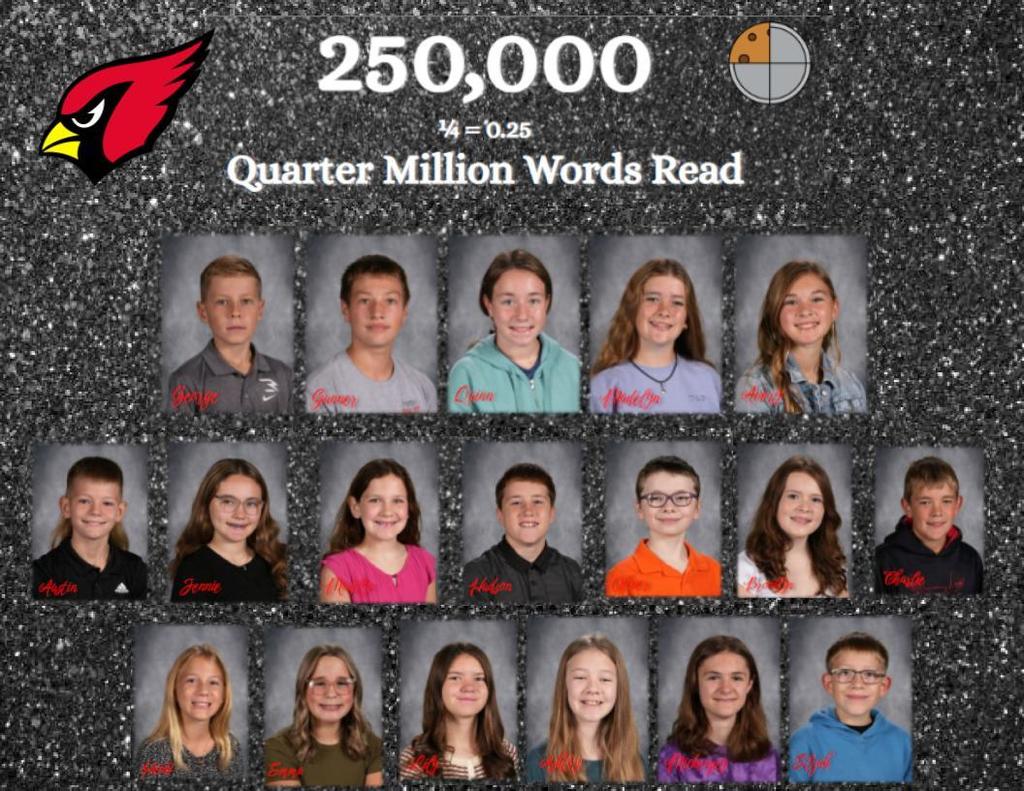 MJHS Quarter Million Word Readers