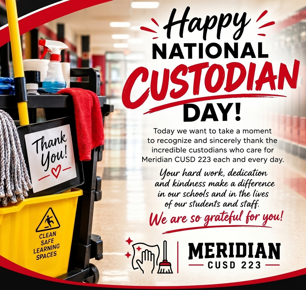 custodian cart with Happy National Custodian Day message
