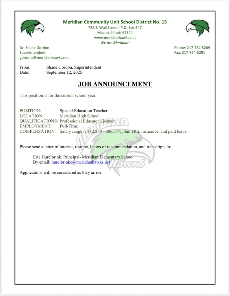 High School Special Education Vacancy