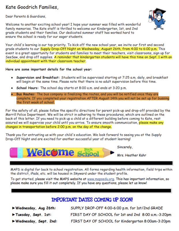 welcome letter page 1
