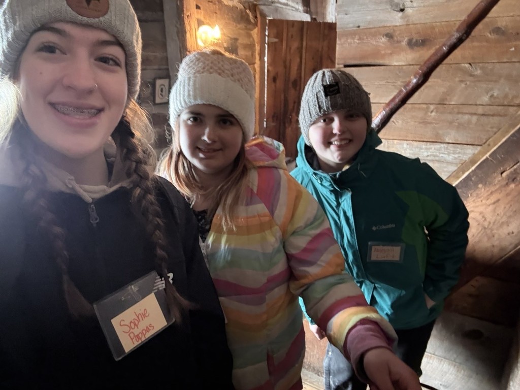 Warming up in the cabin!