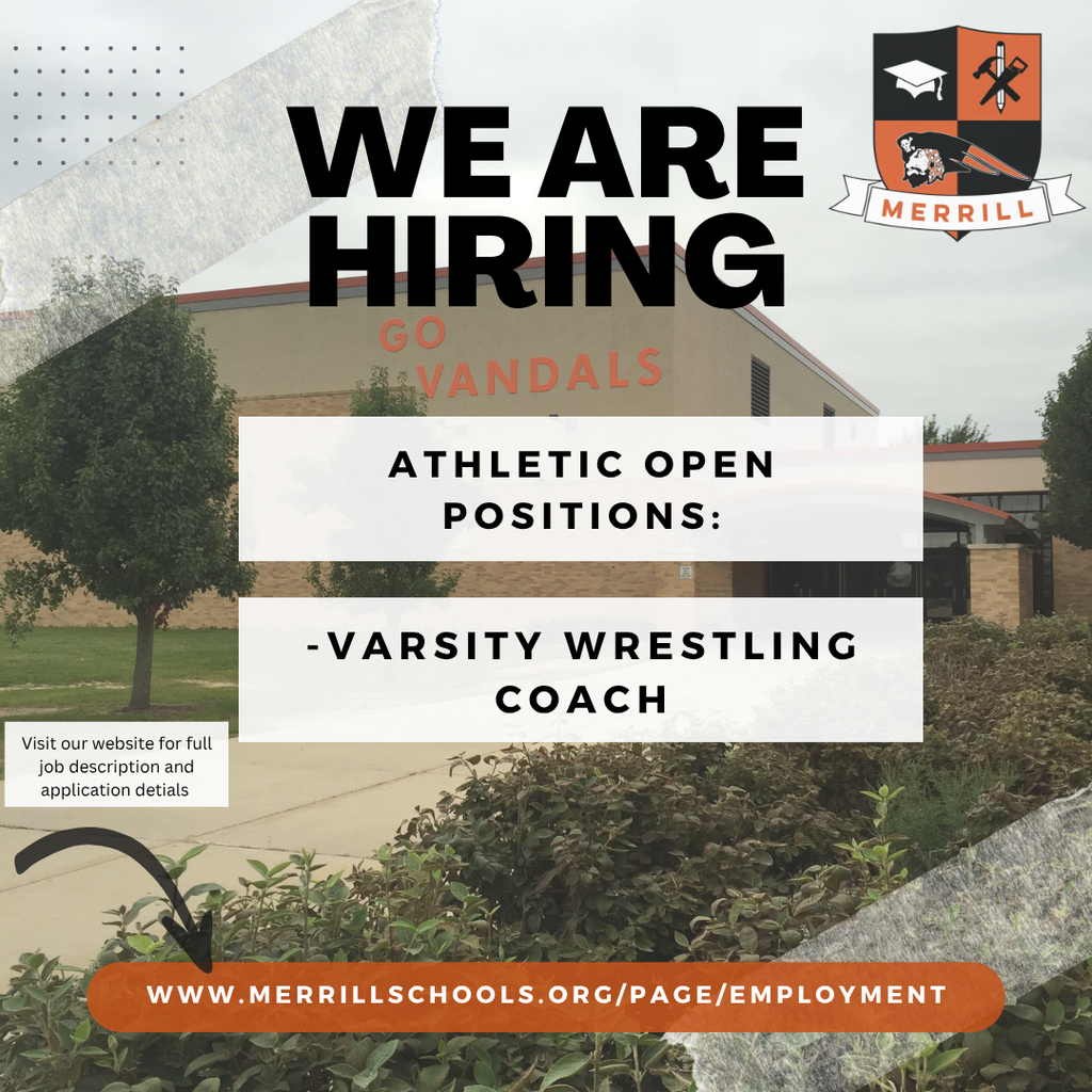 We Are Hiring: Athletic open Positions: Varsity Wrestling Coach