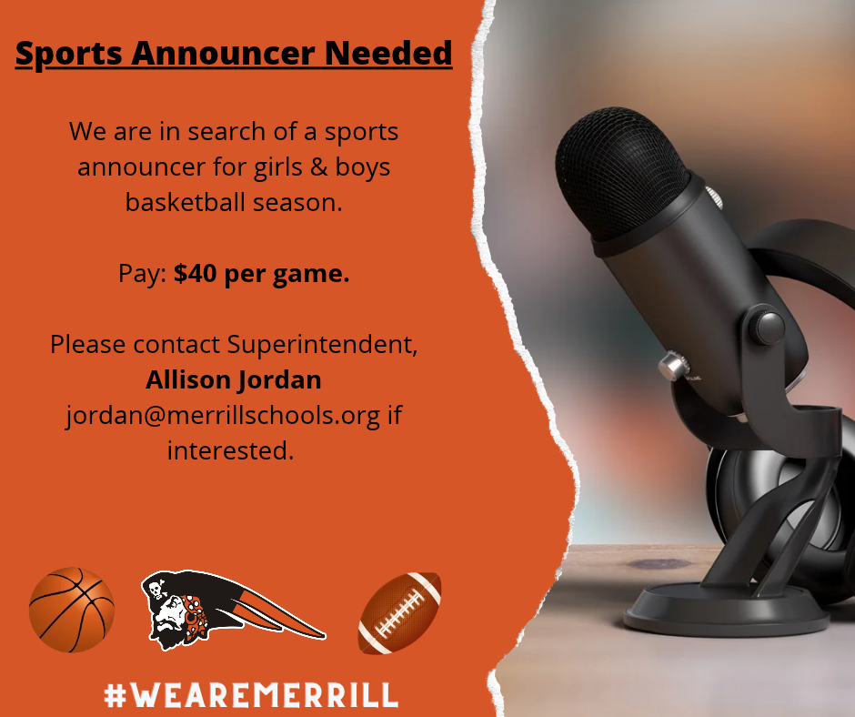 Sports Announcer Needed