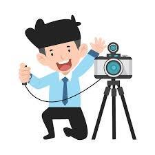 camera man by camera on tripod