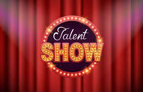 Talent Show sign and red curtain