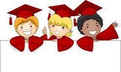 students wearing red cap and gown 