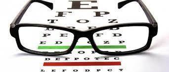 eyeglasses on an eye chart
