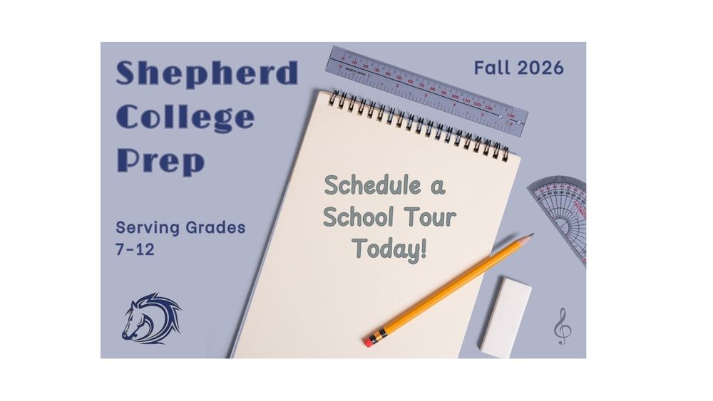 Paper pad with pencil, a ruler, angle measurer and music staff.