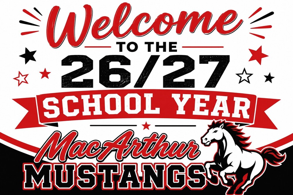Welcome sign with Mustang 