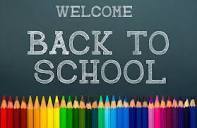 school chalkboard and colored pencils