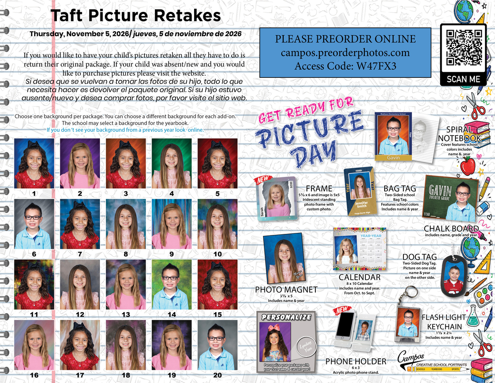 student pictures with keychains and different backgrounds