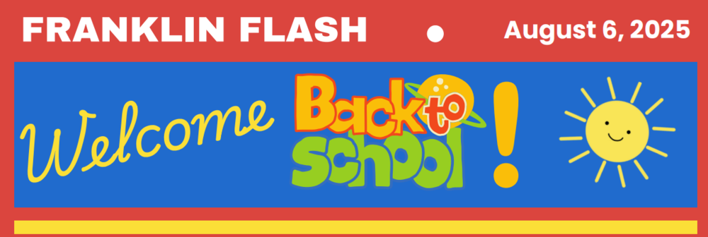 Welcome back to school graphic.