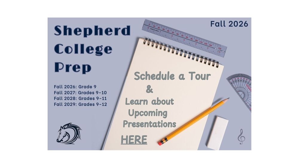 Paper pad with pencil, a ruler, angle measurer and music staff.