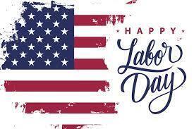 American flag with Labor Day writing