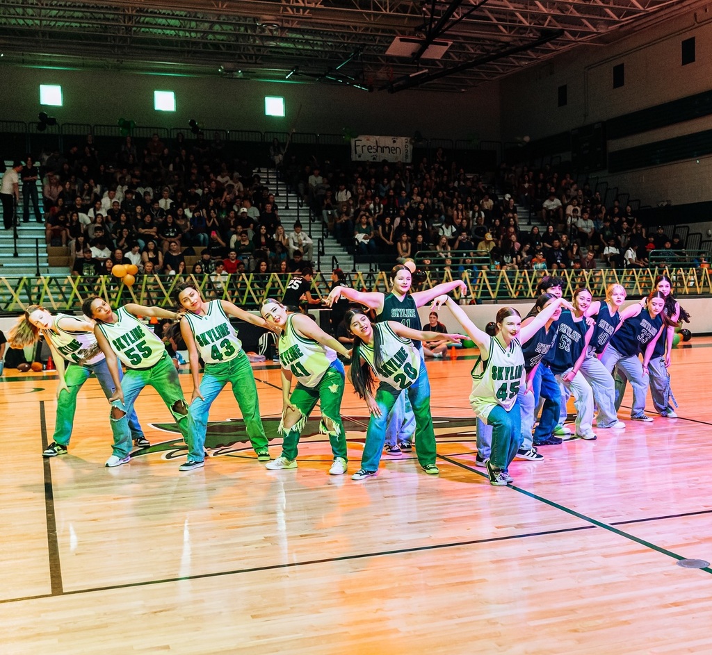 Student dance group in gym