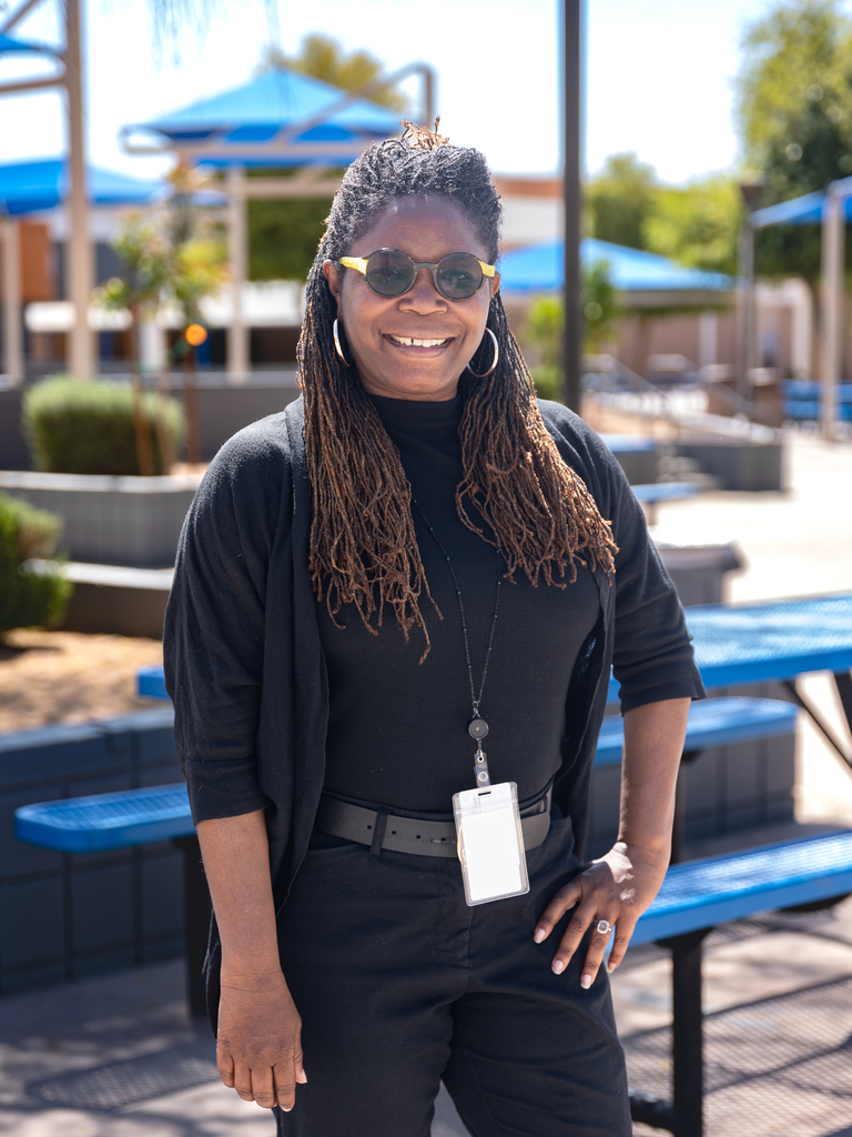High School Assistant Principal Poses For Portrait