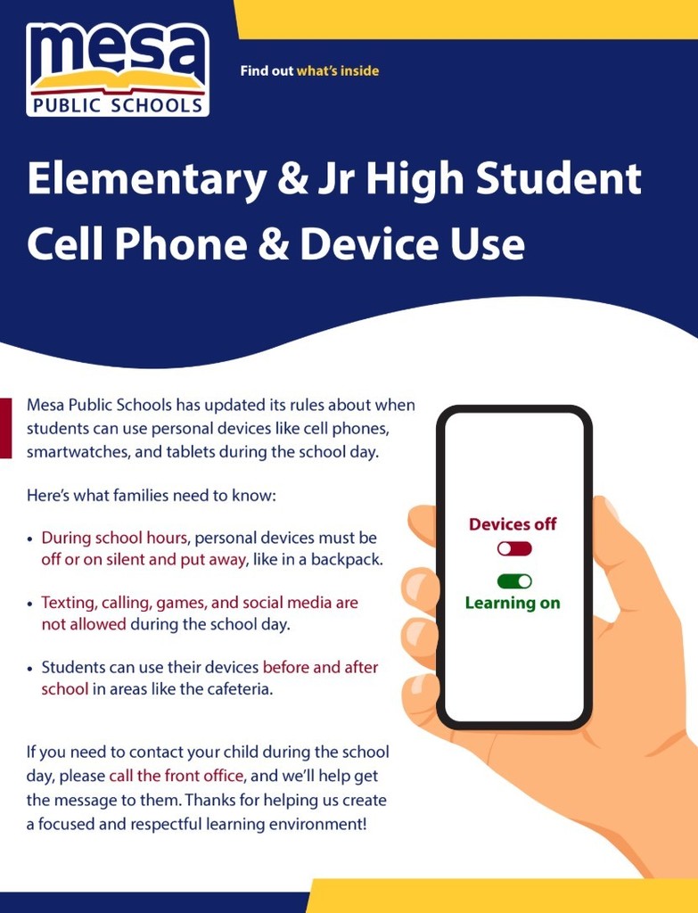 Elementary & Jr. High Student Cell Phone & Device Use