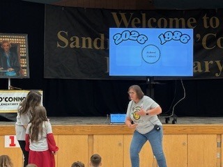 principal and students