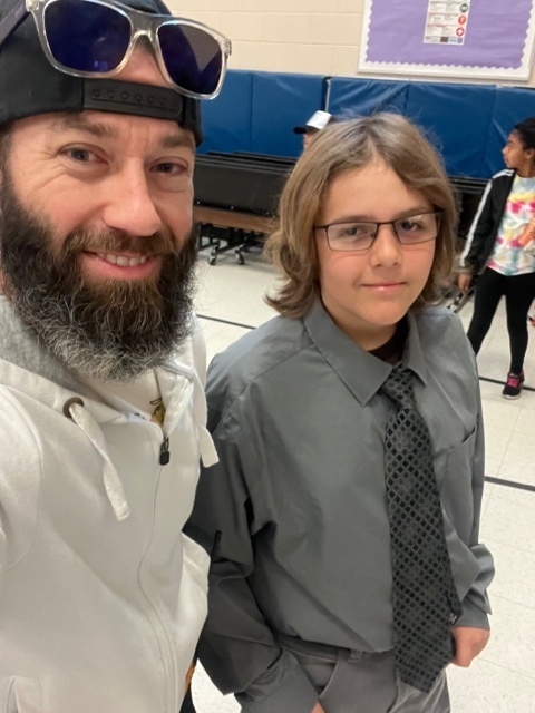 teacher and student dressed alike