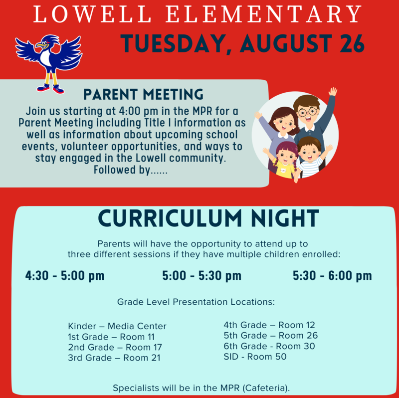 Curriculum Night parent invite
