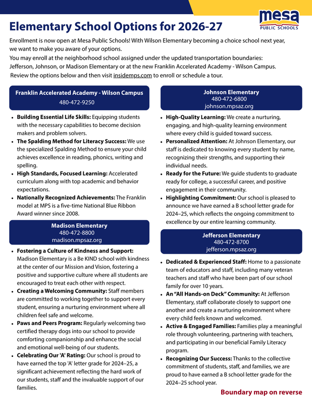 Information on four school campuses.