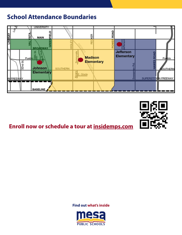 Boundary map for 3 elementary schools